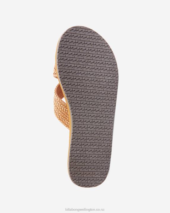 Women Tan Billabong Avery Slider Sandals 80P82498