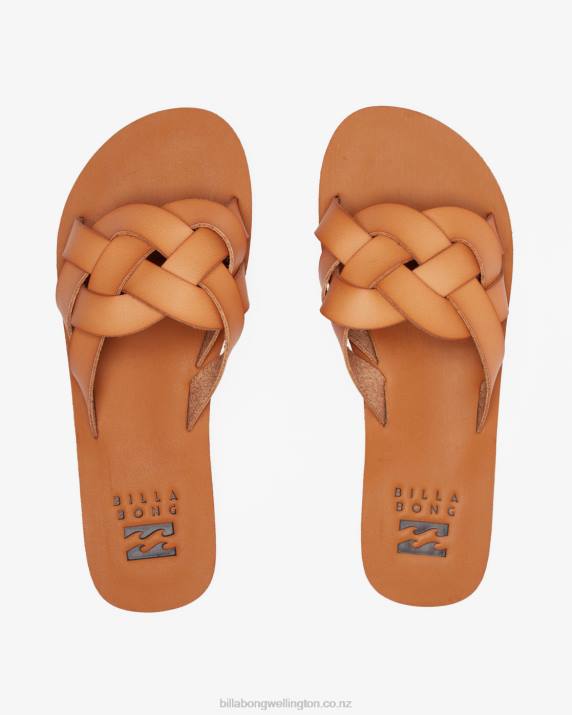 Women Tan Billabong Lana Slider Sandals 80P82510