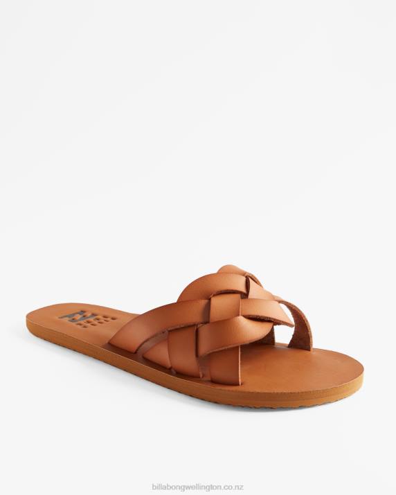 Women Tan Billabong Lana Slider Sandals 80P82510