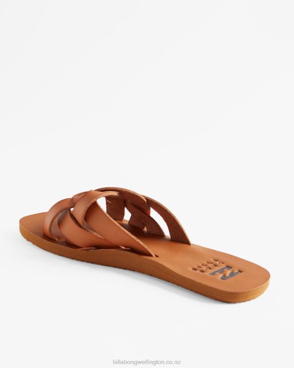 Women Tan Billabong Lana Slider Sandals 80P82510