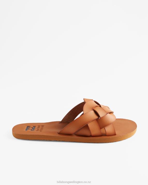 Women Tan Billabong Lana Slider Sandals 80P82510