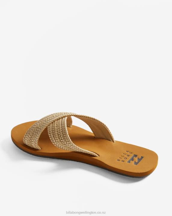 Women White Cap Billabong Avery Slider Sandals 80P82531