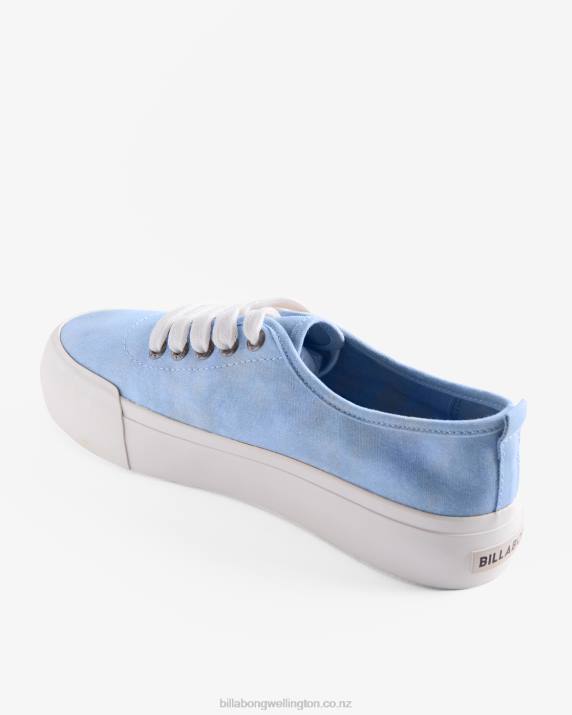 Women Bliss Blue Billabong Puebla Canvas Platform Shoes 80P82504