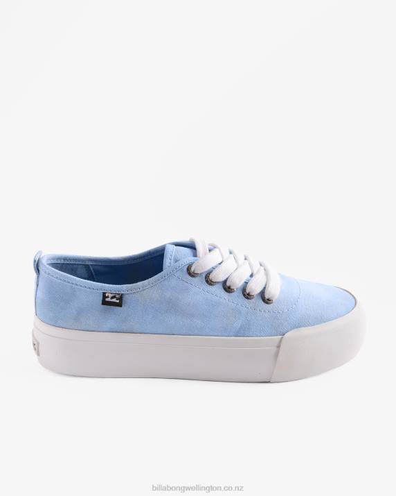 Women Bliss Blue Billabong Puebla Canvas Platform Shoes 80P82504
