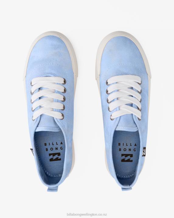 Women Bliss Blue Billabong Puebla Canvas Platform Shoes 80P82504