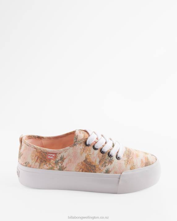 Women Buttermilk Billabong Puebla Canvas Platform Shoes 80P82505