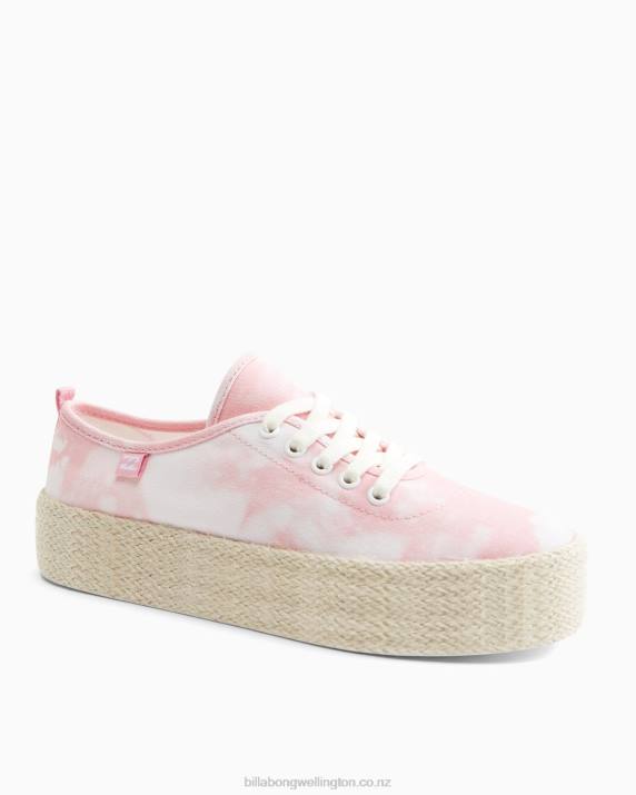 Women Light Sorbet Billabong Puebla Canvas Platform Shoes 80P82545