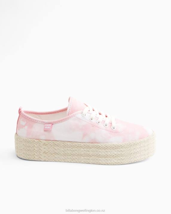 Women Light Sorbet Billabong Puebla Canvas Platform Shoes 80P82545