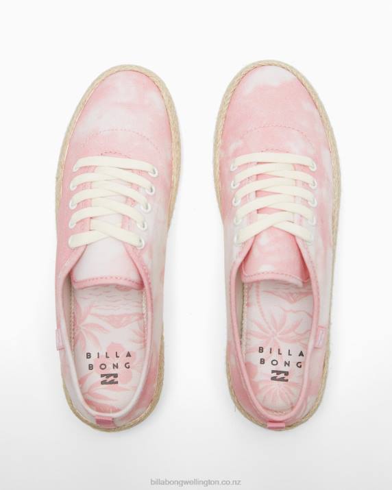 Women Light Sorbet Billabong Puebla Canvas Platform Shoes 80P82545