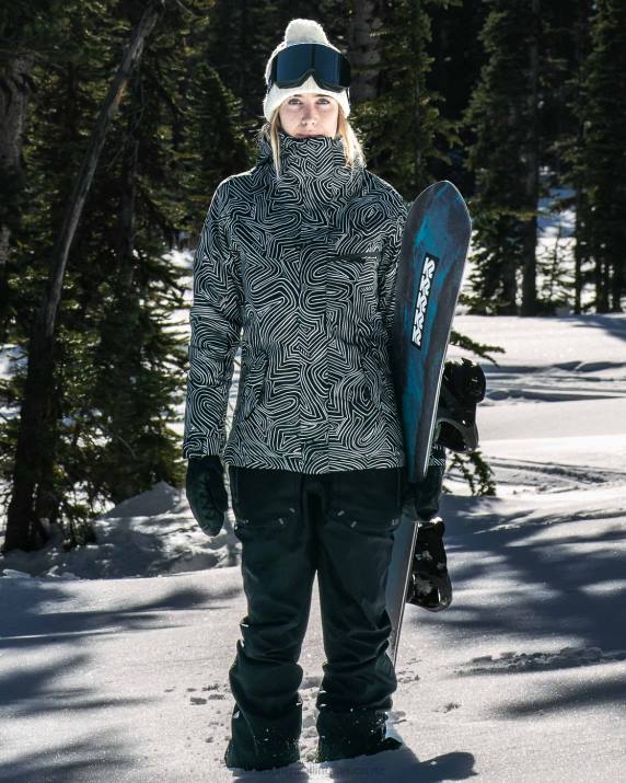 Women Black Multi Billabong A/Div Eclipse 15K Insulated Snow Jacket 80P82561