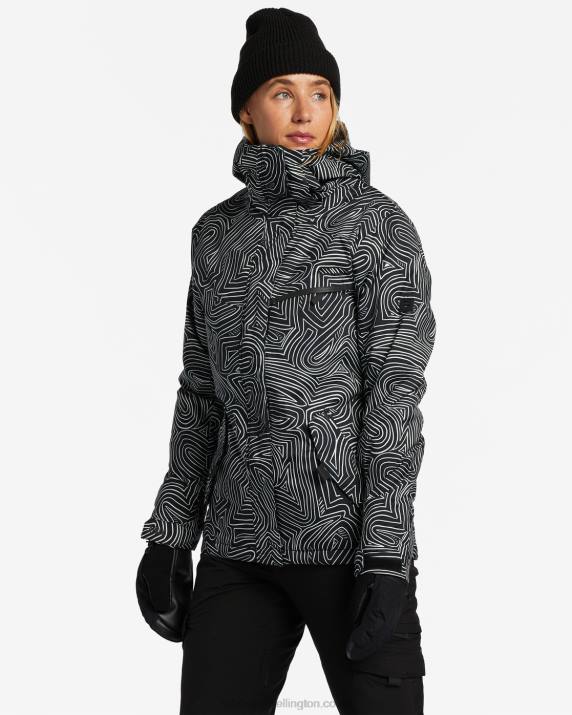 Women Black Multi Billabong A/Div Eclipse 15K Insulated Snow Jacket 80P82561