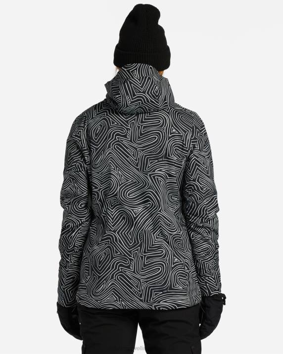 Women Black Multi Billabong A/Div Eclipse 15K Insulated Snow Jacket 80P82561