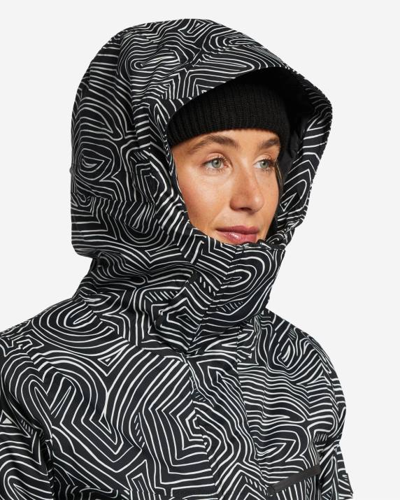 Women Black Multi Billabong A/Div Eclipse 15K Insulated Snow Jacket 80P82561