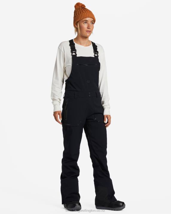 Women Black Billabong A/Div Drifter STX 45K Shell Bib Snow Pants 80P82553