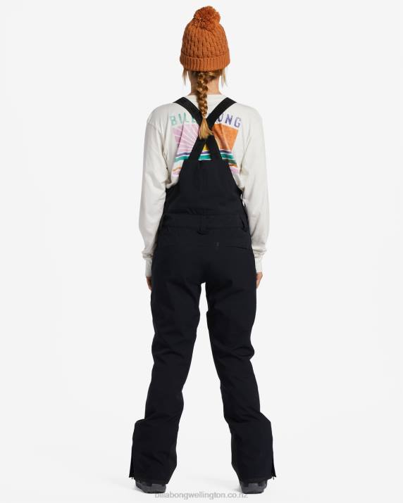 Women Black Billabong A/Div Drifter STX 45K Shell Bib Snow Pants 80P82553