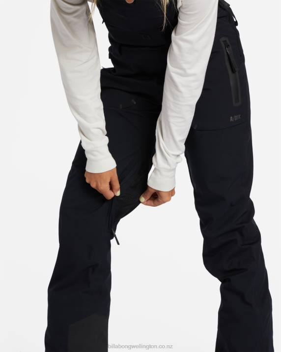 Women Black Billabong A/Div Drifter STX 45K Shell Bib Snow Pants 80P82553