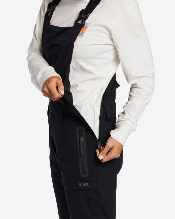 Women Black Billabong A/Div Drifter STX 45K Shell Bib Snow Pants 80P82553
