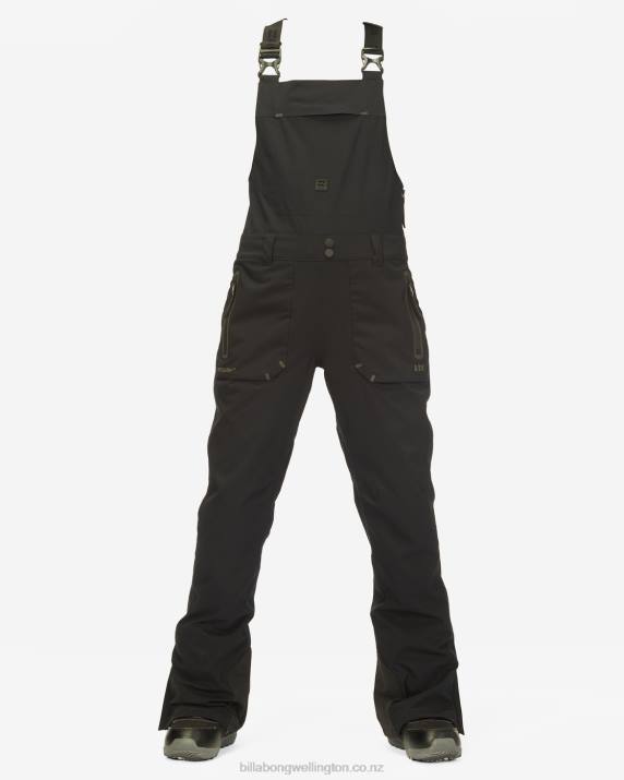 Women Black Billabong A/Div Drifter STX 45K Shell Bib Snow Pants 80P82553