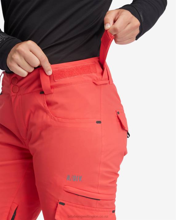 Women Fire Red Billabong Nela Insulated Snow Pants 80P82564