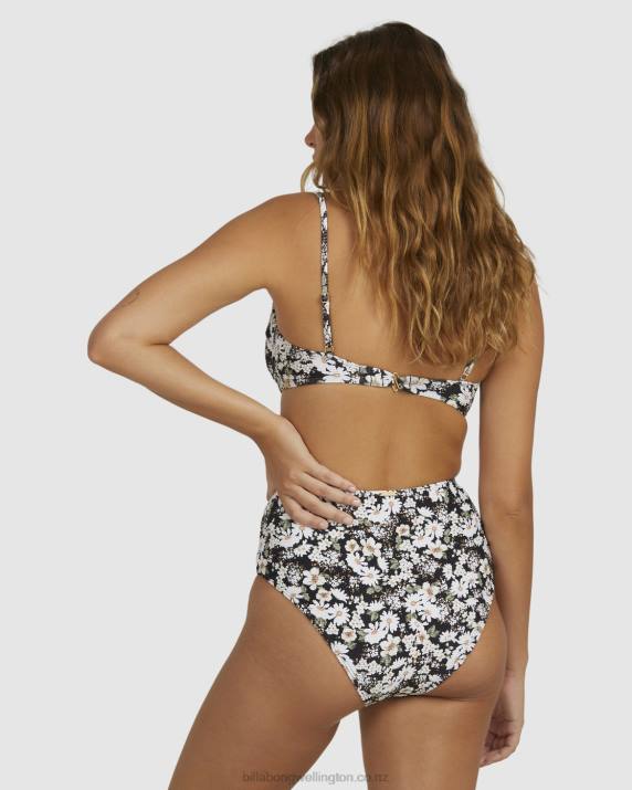 Women Black Billabong Bliss Fall High Retro Bikini Bottoms 80P81598