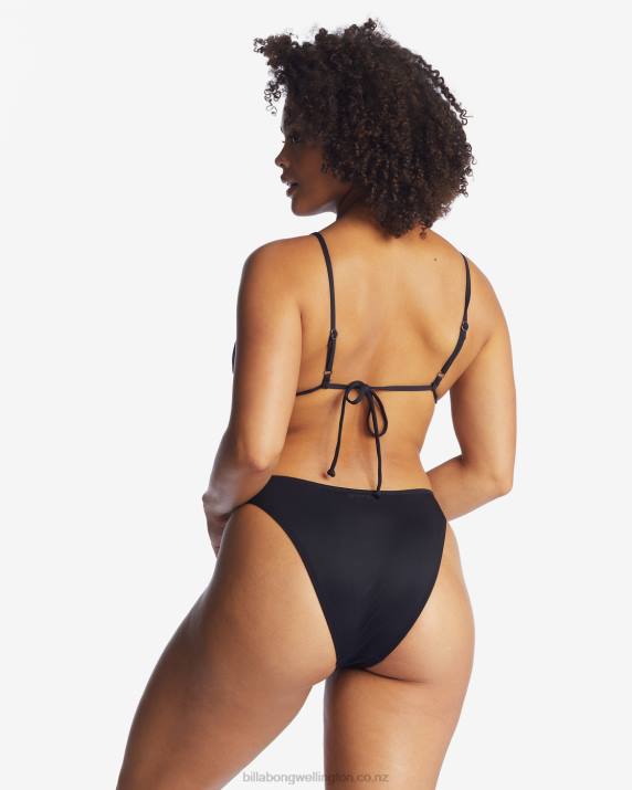 Women Black Pebble Billabong Sol Searcher Havana Skimpy Bikini Bottoms 80P81318