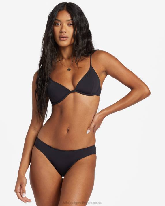 Women Black Pebble Billabong Sol Searcher Lowrider Bikini Bottoms 80P81263