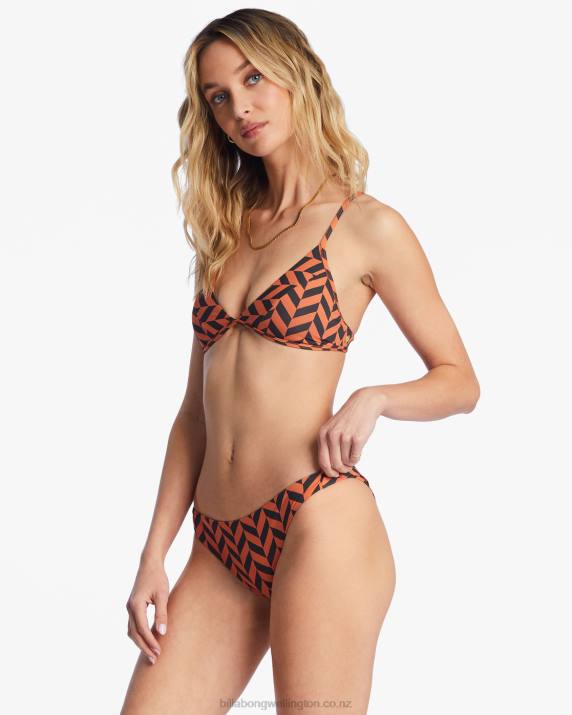 Women Brick Billabong Cross Step Tanga Bikini Bottoms 80P81477
