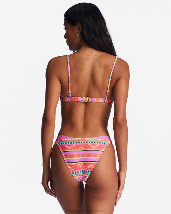 Women Bright Poppy Billabong Baja Rising Hike Bikini Bottoms 80P81485