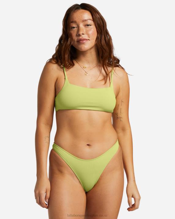 Women Light Lime Billabong Sol Searcher Hike Bikini Bottoms 80P81230