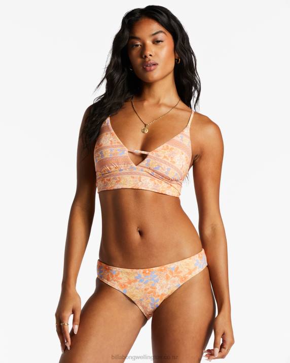Women Light Melon Billabong Fine By Me Lowrider Reversible Bikini Bottoms 80P81394