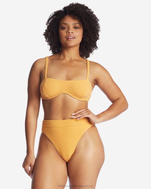 Women Marigold Billabong So Dazed Maui Rider High-Waisted Bikini Bottoms 80P81665