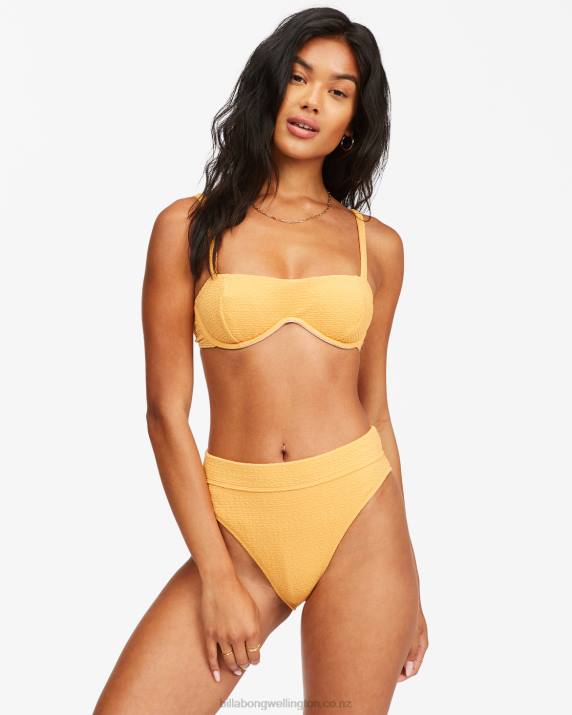 Women Marigold Billabong So Dazed Maui Rider High-Waisted Bikini Bottoms 80P81665