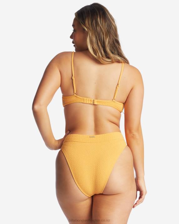 Women Marigold Billabong So Dazed Maui Rider High-Waisted Bikini Bottoms 80P81665