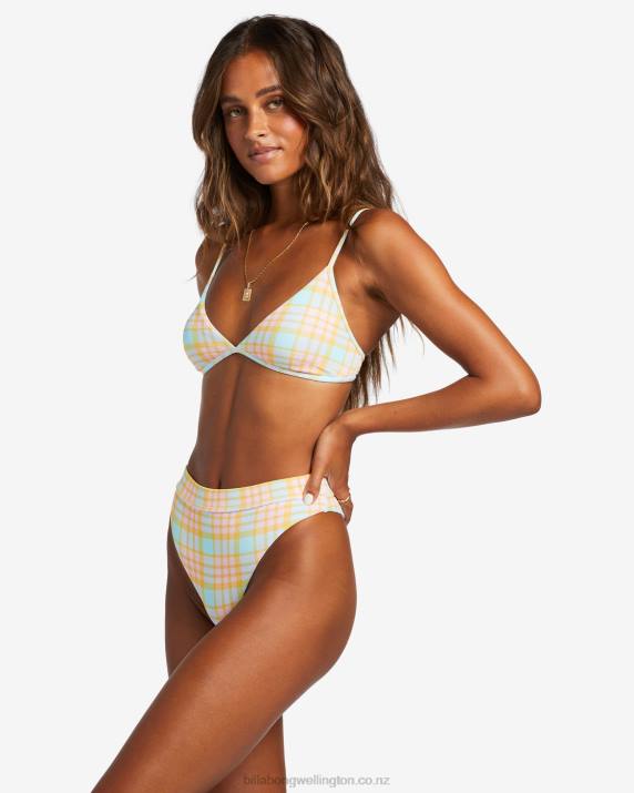 Women Multi Billabong Check Please Maya High Waist Bikini Bottoms 80P81175
