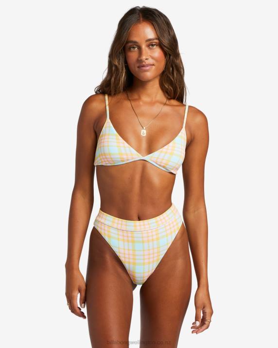 Women Multi Billabong Check Please Maya High Waist Bikini Bottoms 80P81175