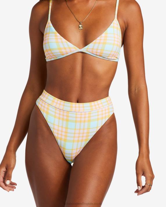 Women Multi Billabong Check Please Maya High Waist Bikini Bottoms 80P81175