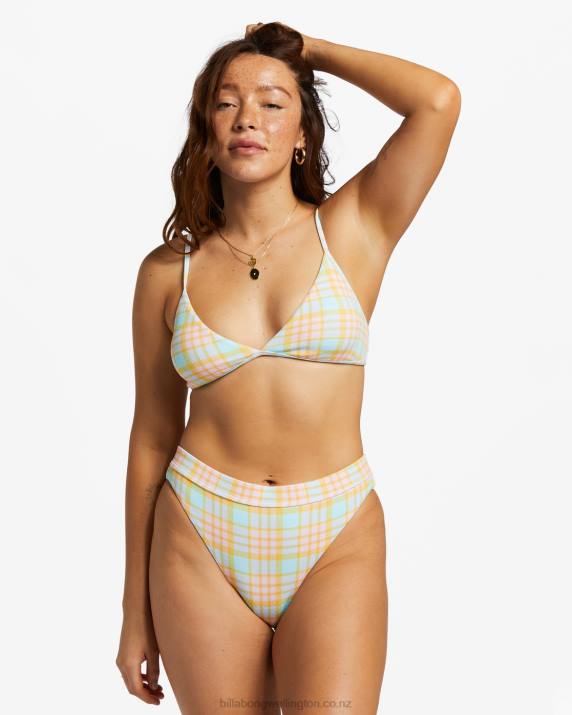 Women Multi Billabong Check Please Maya High Waist Bikini Bottoms 80P81175