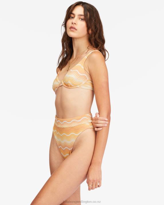 Women Multi Billabong Wave Hello Rise Bikini Bottoms 80P81530