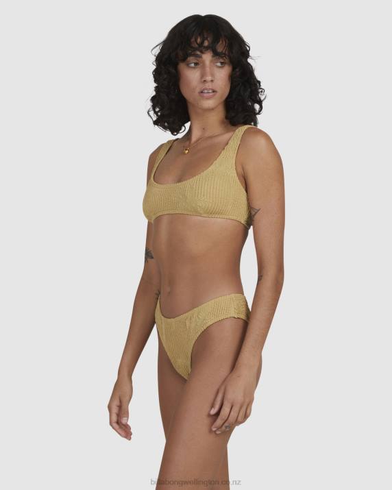 Women Olive Billabong Verano Bondi Bikini Bottoms 80P81651
