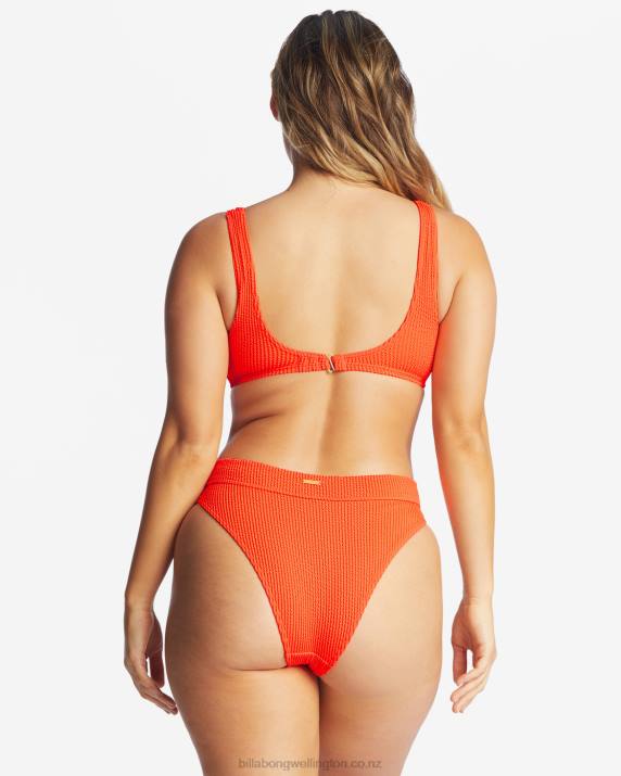 Women Orange Crush Billabong Summer High Maui Rider Bikini Bottoms 80P81625