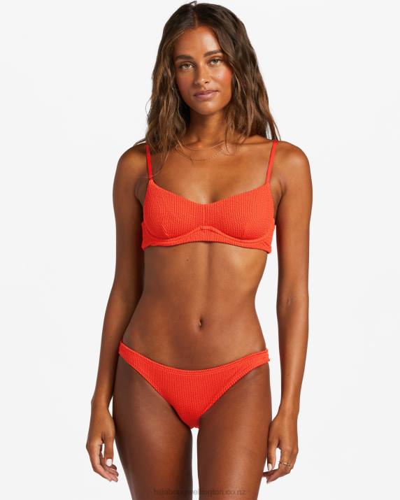 Women Red Aloha Billabong Summer High Tropic Bikini Bottoms 80P81253