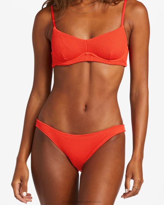 Women Red Aloha Billabong Summer High Tropic Bikini Bottoms 80P81253