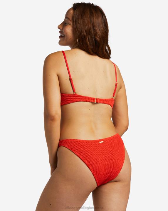Women Red Aloha Billabong Summer High Tropic Bikini Bottoms 80P81253