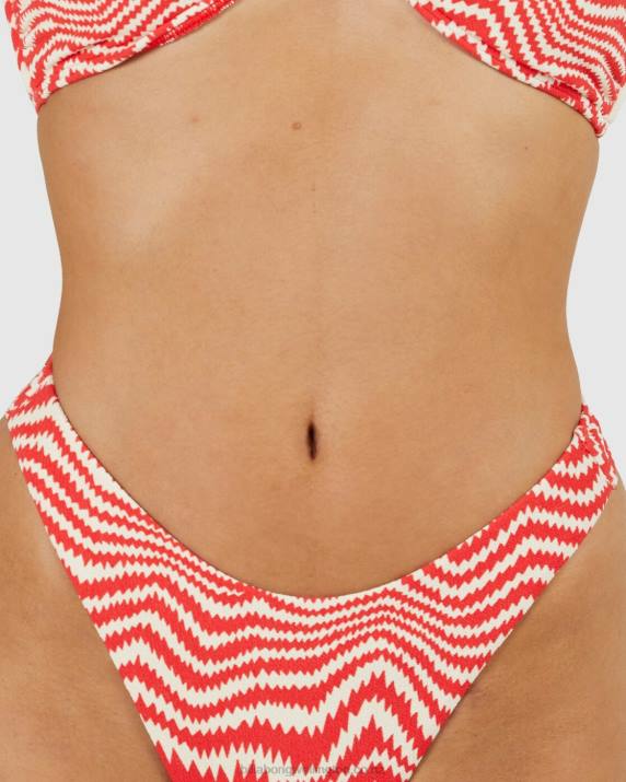 Women Red Billabong Vibration Hike Skimpy Bikini Bottoms 80P81514