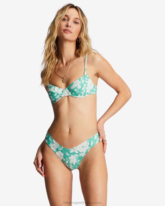 Women Sweet Grass Billabong Field Day Tanga Bikini Bottoms 80P81442