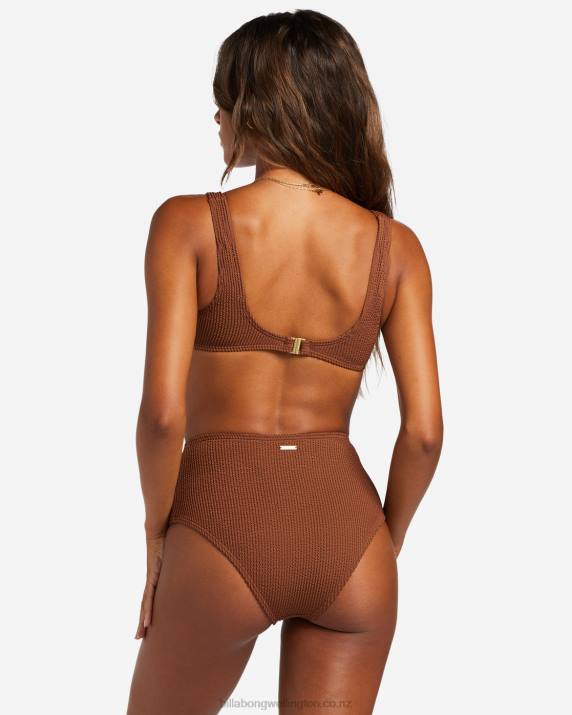 Women Toasted Coconut Billabong Summer High Waist Bikini Bottoms 80P81249