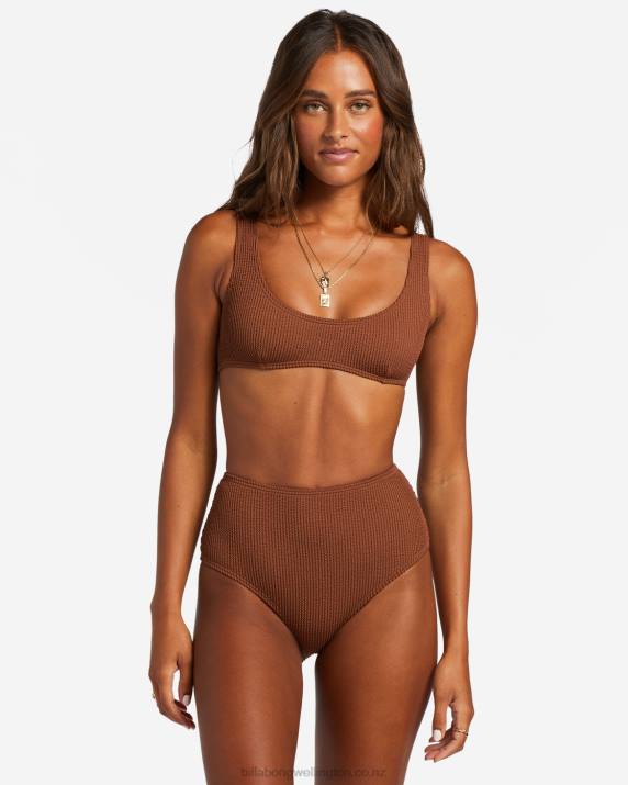Women Toasted Coconut Billabong Summer High Waist Bikini Bottoms 80P81249