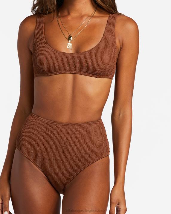 Women Toasted Coconut Billabong Summer High Waist Bikini Bottoms 80P81249