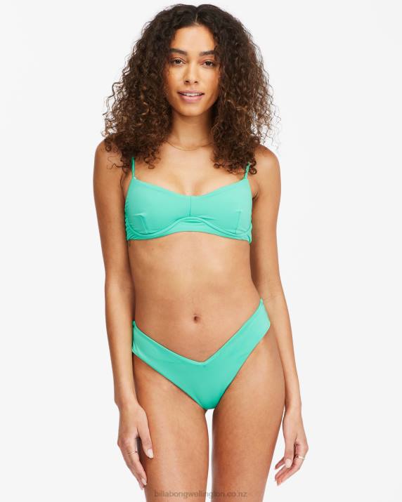Women Tropical Green Billabong Sol Searcher Fiji Bikini Bottoms 80P81633