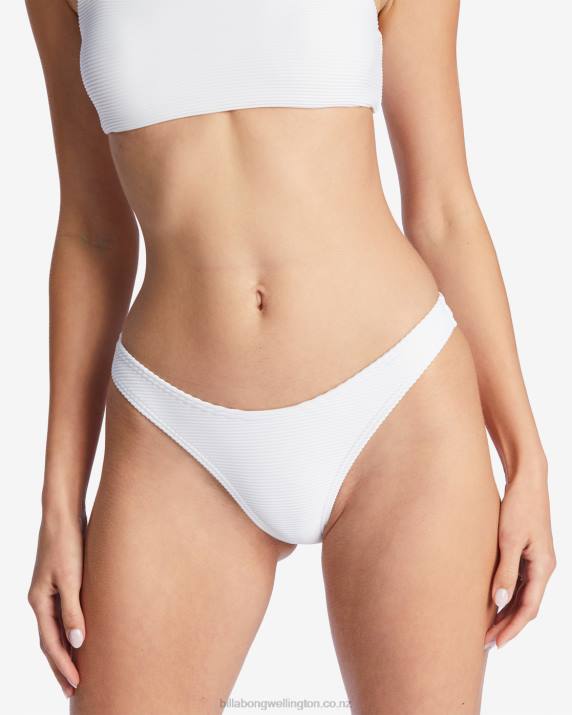 Women White Billabong Tanlines Hike Bikini Bottoms 80P81494